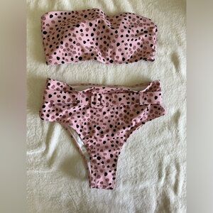 Like New | Bandeau Buckle High Waist Bikini Size M top & bottom set